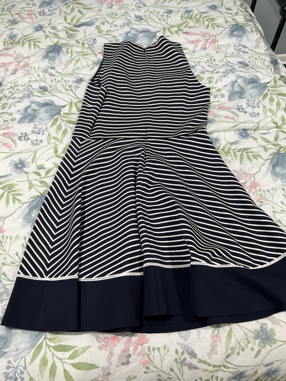 Kate Spade Striped Navy and White Fit-and-Flare Dress - Picture 2 of 4